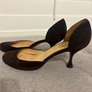 Christian Louboutin Black Suede Kitten Heels